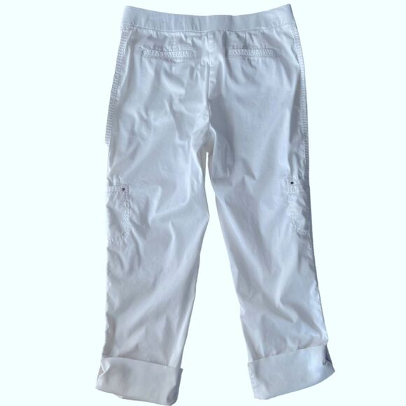 Chico's White Convertible Roll Up Cotton Blend Summer Pants sz 0.5  (S/6) - Picture 2 of 9